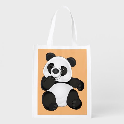Cute Cartoon Panda Bear Grocery Bag