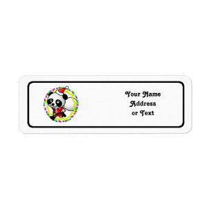 Cute Cartoon Panda Bear Santa Label