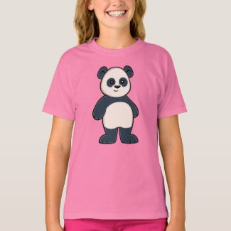 Cute Cartoon Panda Girl's T-Shirt