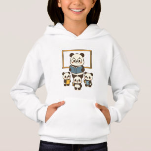 Cute Cartoon Panda Teacher and Students for School Hoodie