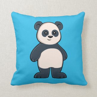 Cute Cartoon Panda Throw Pillow