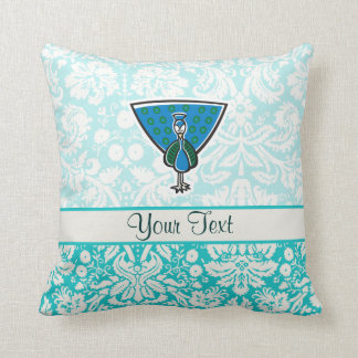 Cute Cartoon Peacock Throw Pillow