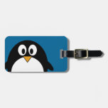 Cute Cartoon Penguin Blue Background Luggage Tag at Zazzle