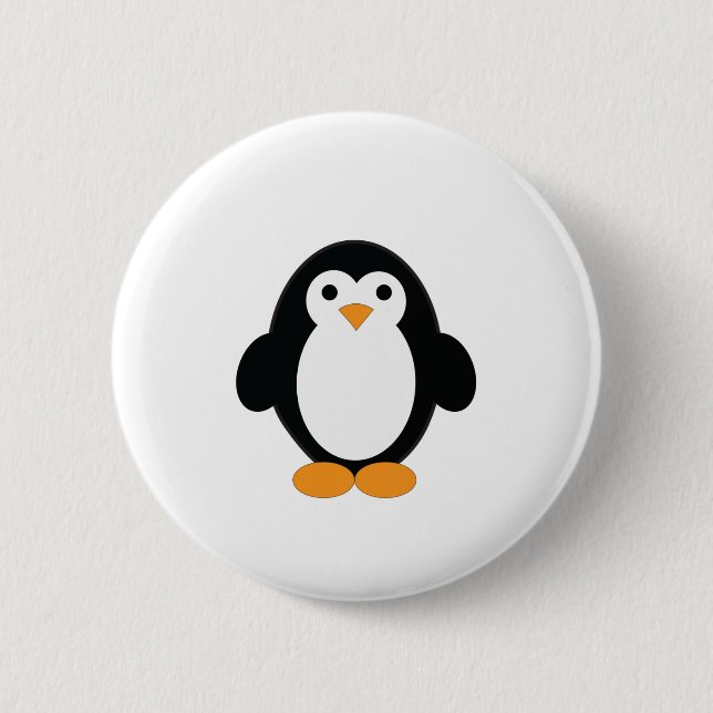 Cute Cartoon Penguin Button (Front)