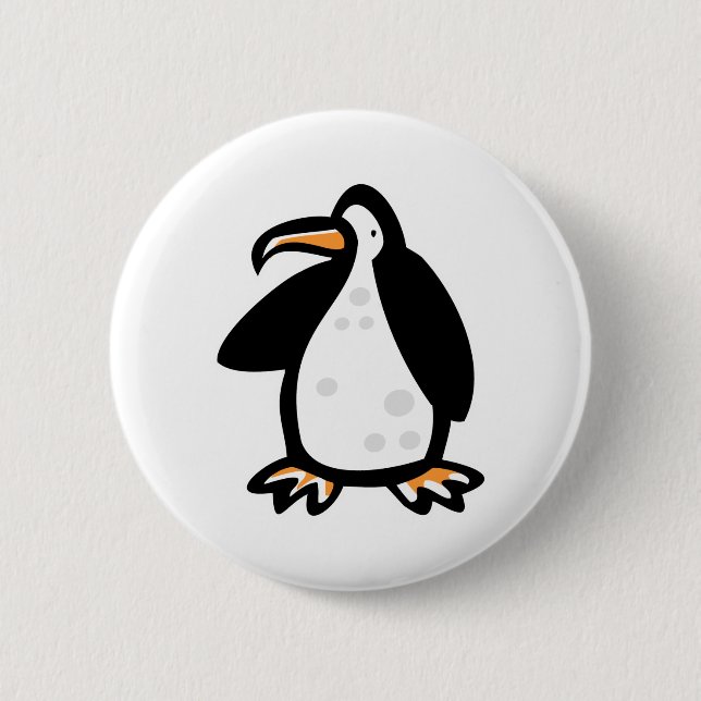 cute cartoon penguin button (Front)