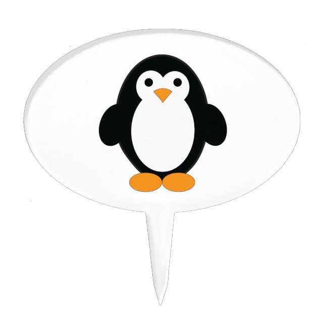 Cute Cartoon Penguin Cake Topper (Front)