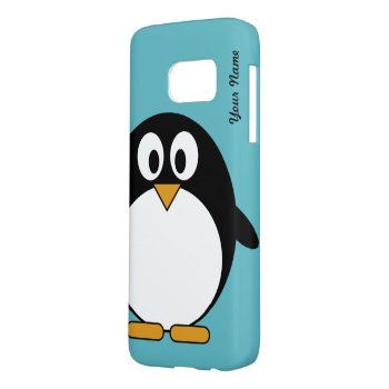 Cute Cartoon Penguin Samsung Galaxy S7 Case by MyPetShop at Zazzle