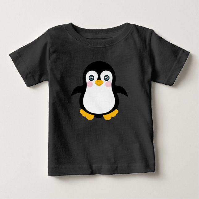 Cute Cartoon Penguin Design Baby T-Shirt (Front)