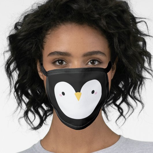 Cute Cartoon Penguin Face Face Mask (Worn Her)