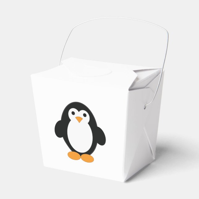 Cute Cartoon Penguin Favor Boxes (Front Side)