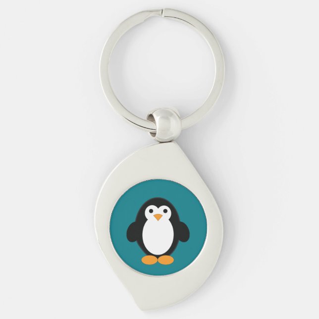 Cute Cartoon Penguin Keychain (Front)