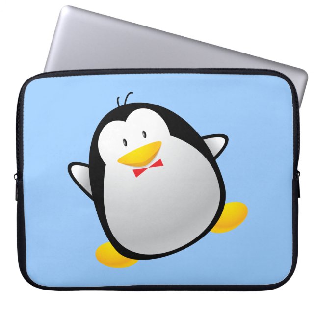 Cute Cartoon Penguin Laptop Sleeve (Front)