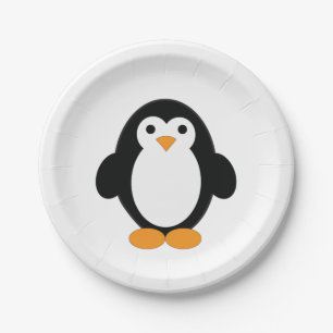 Cute Cartoon Penguin Paper Plates