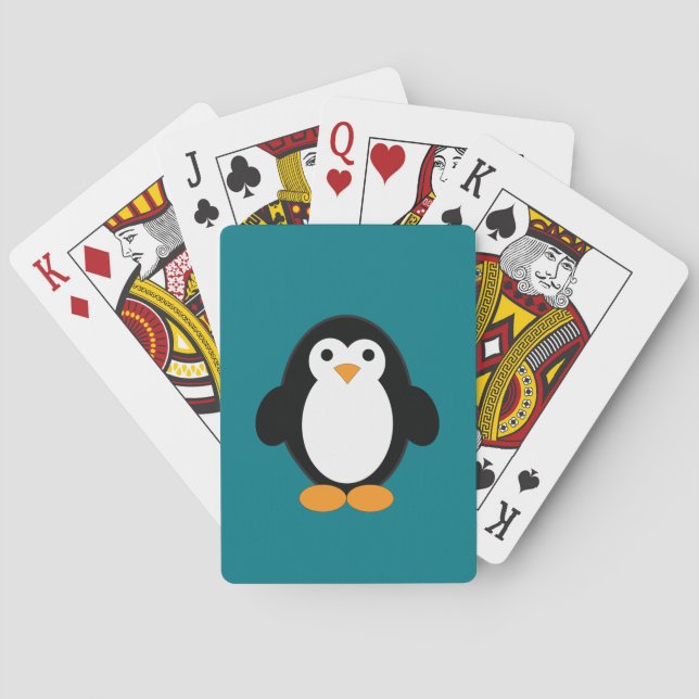 Cute Cartoon Penguin Poker Cards (Back)
