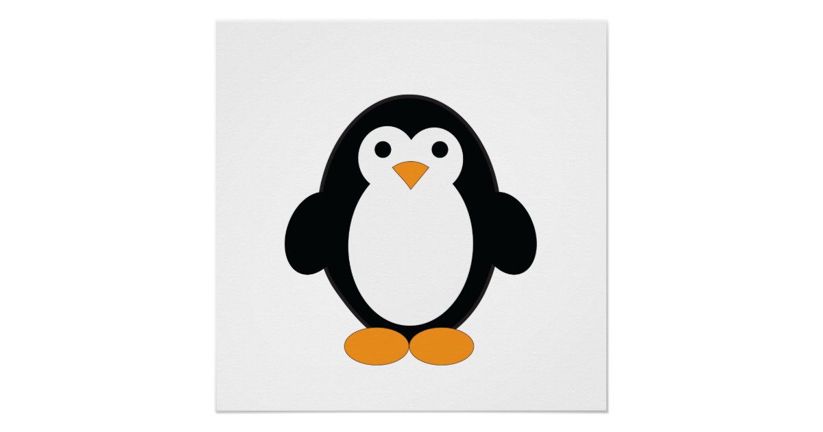 Cute Cartoon Penguin Poster | Zazzle Cute Cartoon Penguin Poster | Zazzle