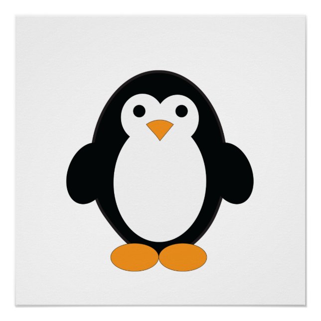 Cute Cartoon Penguin Poster (Front)