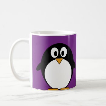 Cute Cartoon Penguin Purple Coffee Mug by MyPetShop at Zazzle