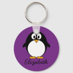 cute cartoon penguin purple keychain
