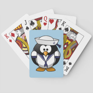 Cute cartoon Penguin Sailor Poker Cards