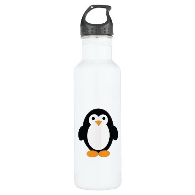 Cute Cartoon Penguin Stainless Steel Water Bottle (Front)