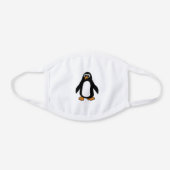 Cute Cartoon Penguin White Cotton Face Mask (Front)