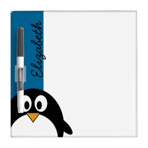 cute cartoon penguin with blue background Dry-Erase board