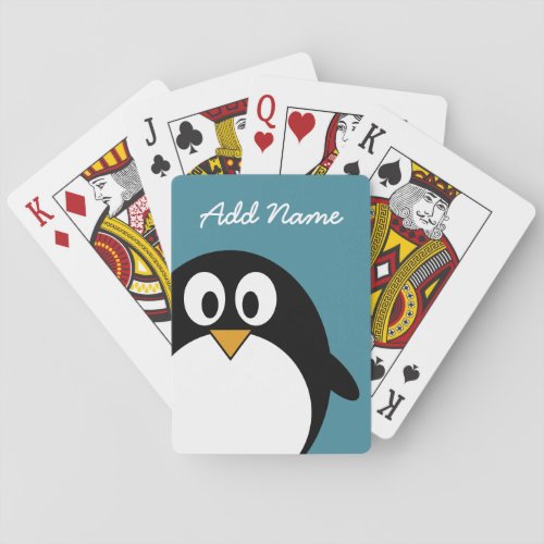 Cute Cartoon Penguin with bright colors Poker Cards