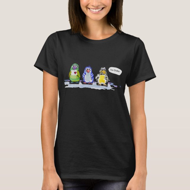 Cute Cartoon Penguins Chillin Tshirt (Front)