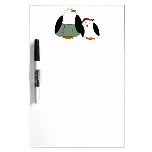 Cute Cartoon Penguins Dry-Erase Board (Front)