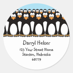Cute Cartoon Penguins Fun Address Labels