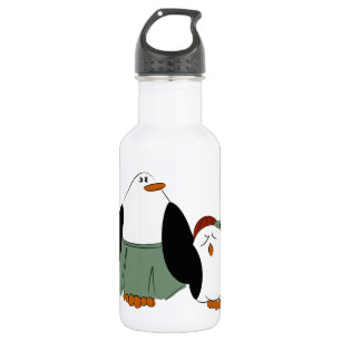Cute Cartoon Penguins Stainless Steel Water Bottle