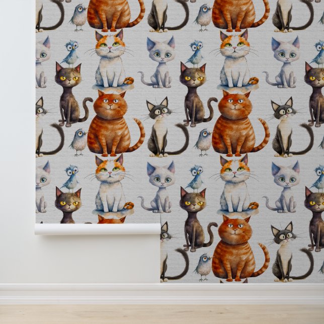 Cute cartoon pet cats kids  wallpaper  (Application)