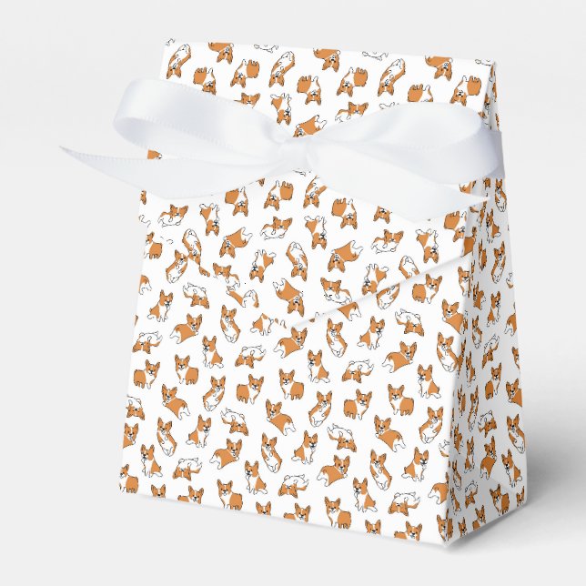 cute cartoon pet dog corgis pattern favor boxes (Front Side)