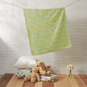 cute cartoon pet dog corgis pattern green baby blanket