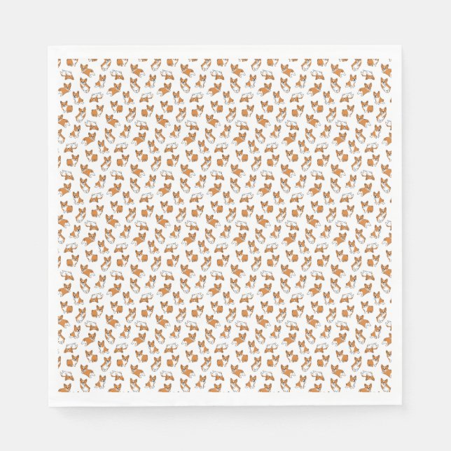 cute cartoon pet dog corgis pattern napkins (Front)