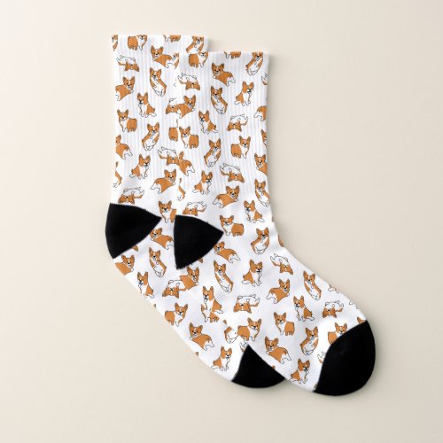 cute cartoon pet dog corgis pattern socks