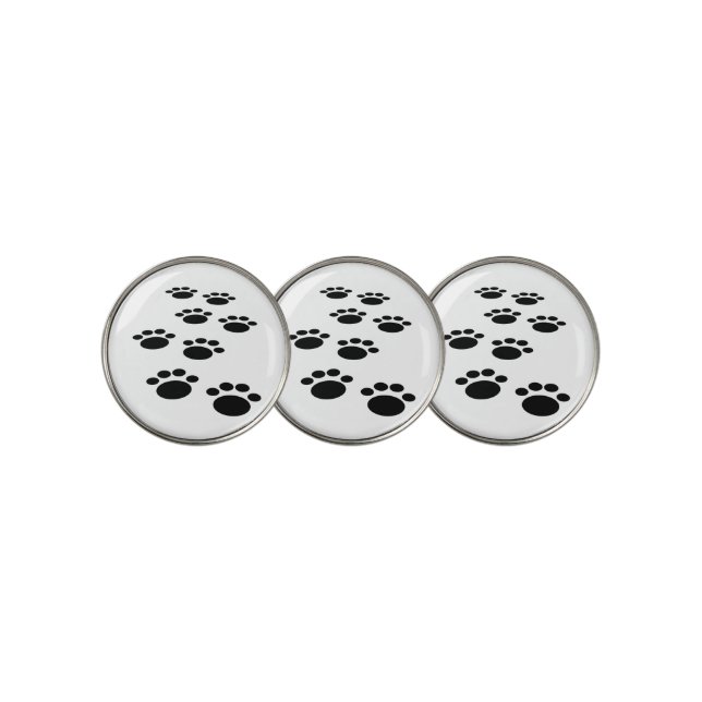 Cute Cartoon Pet Paw Trail Golf Ball Marker (3 Up)