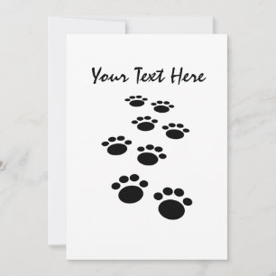 Cute Cartoon Pet Paw Trail Invitation