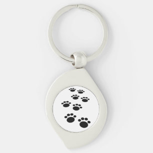 Cute Cartoon Pet Paw Trail\ Keychain