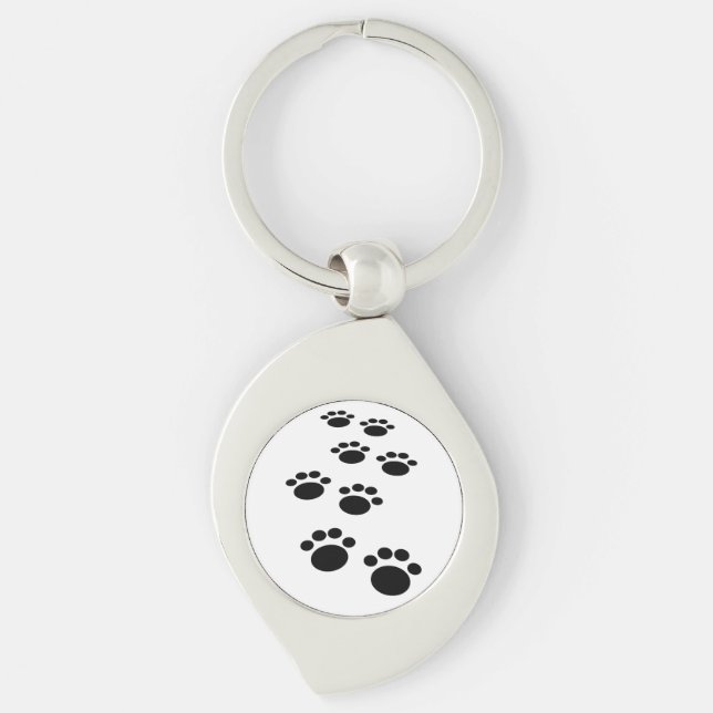 Cute Cartoon Pet Paw Trail\ Keychain (Front)