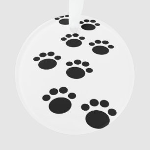 Cute Cartoon Pet Paw Trail  Ornament