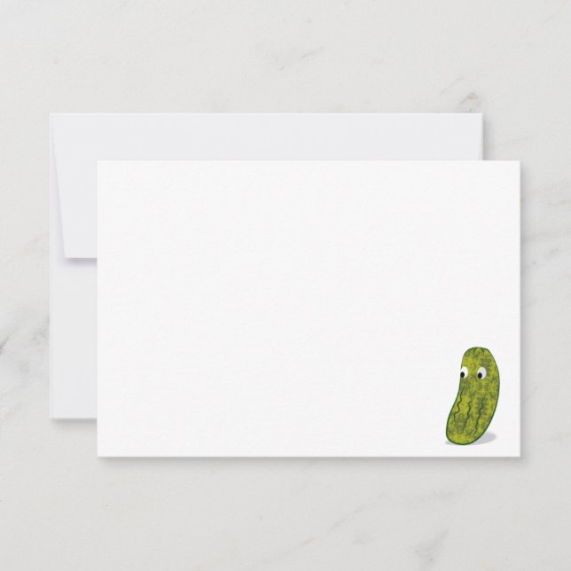 Cute Cartoon Pickle Blank Note Card (Front)