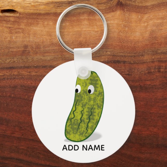 Cute Cartoon Pickle Drawing Keychain (Front)