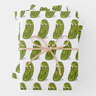 Cute Cartoon Pickle Drawing Wrapping Paper Sheets