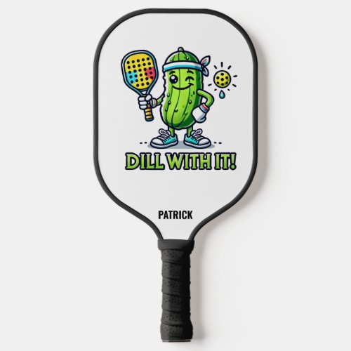 Cute Cartoon Pickle with Paddle Dill with It 