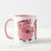 Cute Cartoon Pig Carrying Piglets Mug (Left)