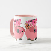 Cute Cartoon Pig Carrying Piglets Mug (Front Left)