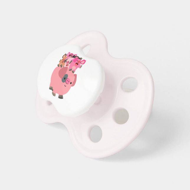 Cute Cartoon Pig Carrying Piglets Pacifier (Front Right)