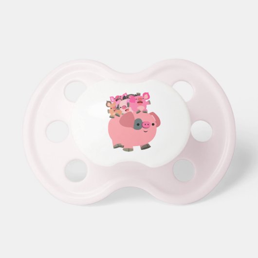 Cute Cartoon Pig Carrying Piglets Pacifier (Front)