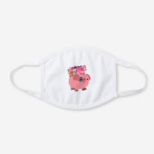 Cute Cartoon Pig Carrying Piglets White Cotton Face Mask (Front)
